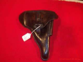 & Vintage German Ww2 Leather Hardshell Holster For P.  38 - Rare 44 Date