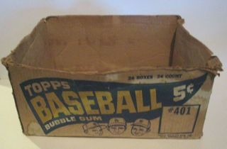 Vintage Topps Baseball Card Empty Outer Carton Shipper Box 5¢/pk 401 As - Is 1965