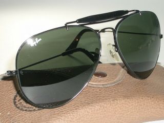 62[]14 Vintage Bausch & Lomb Ray - Ban G15 Black Outdoorsman Ii Aviator Sunglasses
