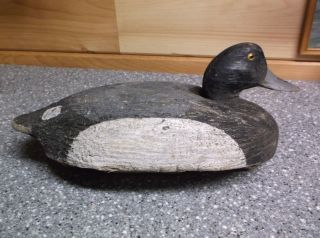 Vintage Wooden Duck Decoy Ken Anger Style Carving Waterfowler? Lake Ontario Ny