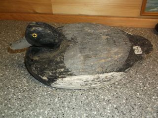 Vintage wooden Duck Decoy ken anger style carving waterfowler? lake ontario ny 2