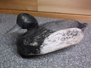 Vintage wooden Duck Decoy ken anger style carving waterfowler? lake ontario ny 3