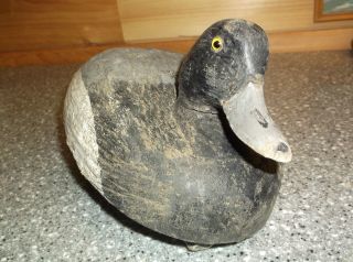 Vintage wooden Duck Decoy ken anger style carving waterfowler? lake ontario ny 6