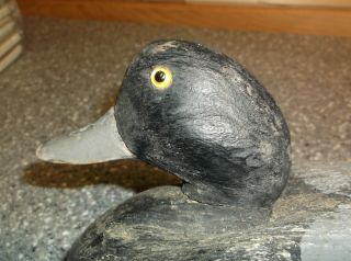 Vintage wooden Duck Decoy ken anger style carving waterfowler? lake ontario ny 7