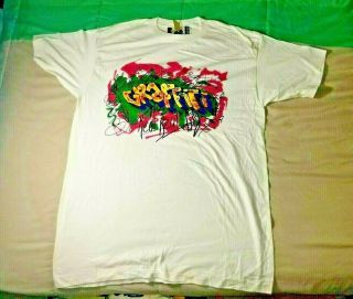 Vtg 80s 90s Cross Colours T - Shirt Hiphop Rap Tee Mens One Size Graffiti Made Usa