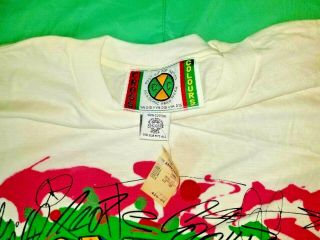 Vtg 80s 90s Cross Colours T - Shirt Hiphop Rap Tee Mens ONE SIZE Graffiti Made USA 3