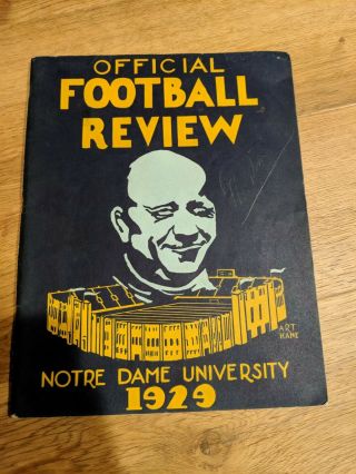 1929 Notre Dame Football Review Rare Vintage Rockne Leahy Championship