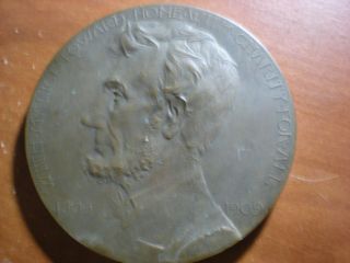 Rare Vintage Abraham Lincoln 1809 - 1909 Bronze Medal Grand Army Of The Republic