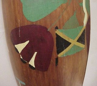 ANTIQUE JAMAICAN FOLK ART HAND PAINTED WOODEN CONGA DRUM PERCUSSION INSTRUMENT 5