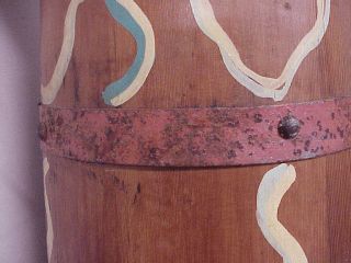 ANTIQUE JAMAICAN FOLK ART HAND PAINTED WOODEN CONGA DRUM PERCUSSION INSTRUMENT 9