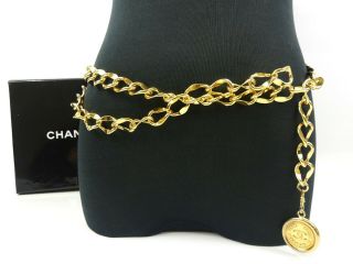 Ra1681 Auth Chanel Vintage Gold Plated Cc 31 Rue Cambon Paris Chain Belt