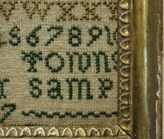 VERY SMALL MID/LATE 18TH CENTURY ALPHABET SAMPLER BY HANNAH TOWNSEND - 1777 11