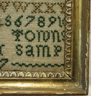 VERY SMALL MID/LATE 18TH CENTURY ALPHABET SAMPLER BY HANNAH TOWNSEND - 1777 7
