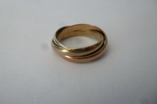 Vintage Ladies 9ct Gold Tir - Colour Russian Wedding Ring 4.  0 Grams In Weight