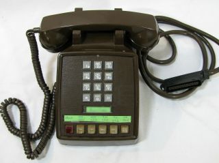 Vintage 5 - Line Push Button Office Phone Black Itt Mid Century