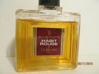 Rare Vintage Guerlain Habit Rouge Eau De Toilette Large 6.  8 oz.  Splash Cologne 2