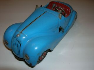 Vintage 1930s Schuco Examico 4001 Blue Wind - Up Toy Car,  Made in Germany, 2