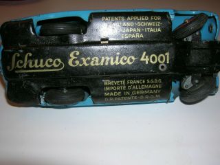 Vintage 1930s Schuco Examico 4001 Blue Wind - Up Toy Car,  Made in Germany, 5