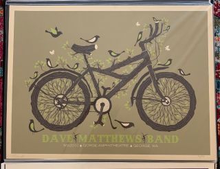 Dave Matthews Band Poster 9/5/2010 Gorge N3 Bike Signed Numbered /1200 Rare