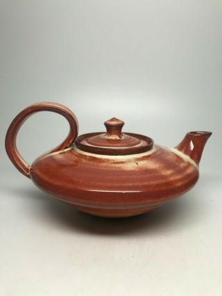 Signed Waymon Cole Aladdin Tea Pot North Carolina Pottery Nc Southern Rare 1985