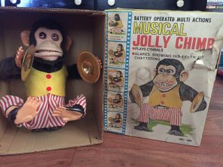Vintage Daishin Japan Battery Operated Musical Jolly Chimp Toy 7061