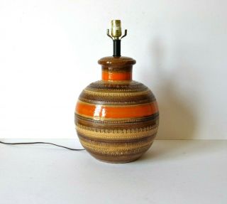 Large Vintage Bitossi Sahara Bulbous Lamp Mid Century Modern Aldo Londi