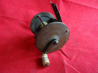 A Fine Rare Early 19th Century Brass Crank Wind Reel With Rim Stop Bar