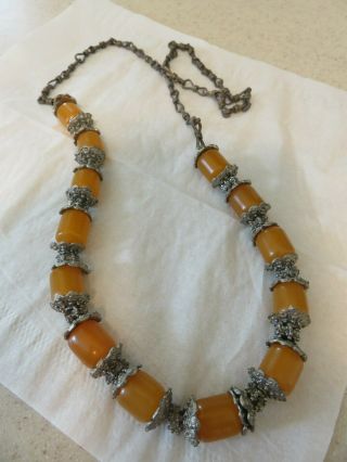 Vintage Butterscotch Bakelite Faturan Islamic Prayer Beads Chain String 2