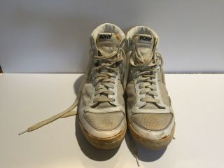 Vintage 1981 Pony White Leather & Mesh High Top Sneakers - Men ' s U.  S.  Size 12 2