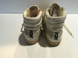 Vintage 1981 Pony White Leather & Mesh High Top Sneakers - Men ' s U.  S.  Size 12 5