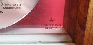 1970s Lord King Quartz 8  Tall World Desk Clock.  Kuoni.  Advertising 2