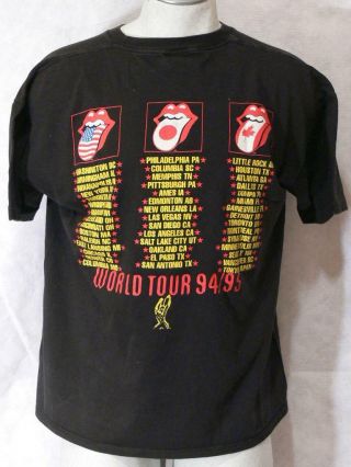 Vintage Xl Voodo Lounge The Rolling Stones 94/95 World Tour Bockhum T Shirt Xl