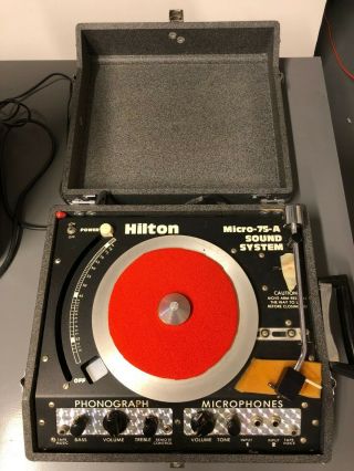 Vintage Hilton Record Player Micro - 75 - A Sound System with Vintage Bogen Speaker 2