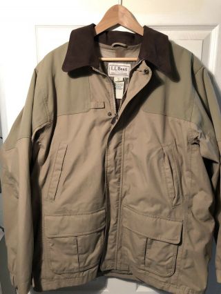 Vtg Ll Bean Men’s Tan Gore - Tex Bird Hunting Jacket Size Regular Large