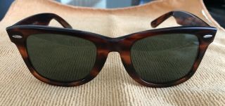 Vintage Ray Ban Wayfarer Sunglasses B&l 5022 Thick Tortoise L2052 Bausch Lomb
