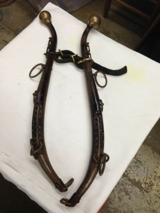 Antique Iron Brass Knob Horse Hames Vintage Horse Drawn Farming Tools