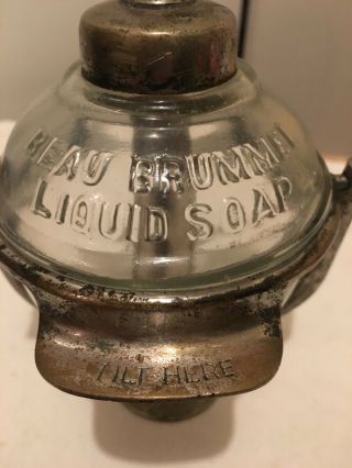 Antique Lavatory Room Tilting Beau Brummel Liquid Soap Dispenser.  Very Rare 2