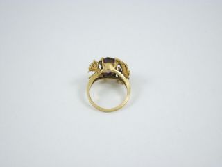 Vintage ATL 14k Gold Mid Century Amethyst Pearl Ring Size 7.  5 7