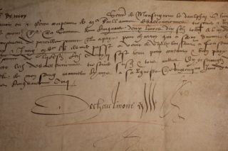 Rare 1555 Francois Ii King Of France Secretary Signed Manuscript Military Order