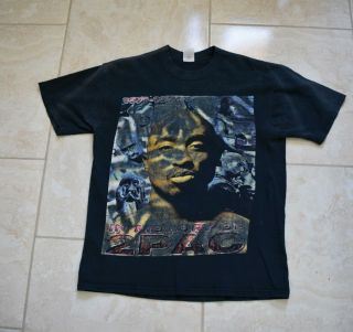 Vintage 2pac Tupac Rap Tee Shirt Bootleg Large Jerzees Navy