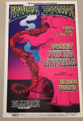 Vintage Procol Harum Buddy Miles 1969 Bg 167 Fillmore Poster Graham Irons