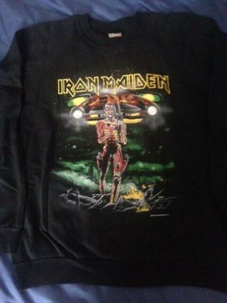 Rare Iron Maiden Somewhere On Tour 1986 Sweatshirt