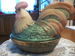 Vintage Fenton Hand - Painted Rooster & Air Brushed & Signed