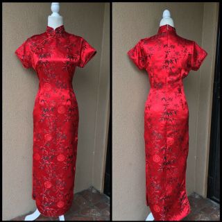 Vintage Silk Long Dress Cheongsam Qipao 2