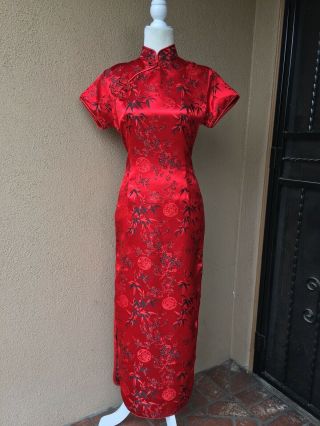 Vintage Silk Long Dress Cheongsam Qipao 3