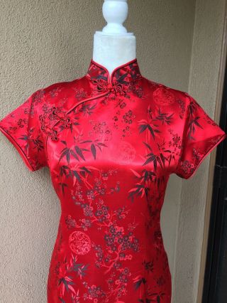 Vintage Silk Long Dress Cheongsam Qipao 6