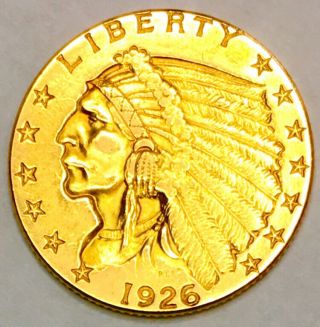 1926 2 1/2 Dollar Gold Indian Flawless Gem Bu,  Rare As It Gets Wow Nr 08070