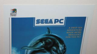 Ecco The Dolphin Sega PC Genesis Store Display Sign Poster Promo Promotional VTG 2