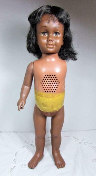 Vintage Mattel African American Chatty Cathy Doll W 1 Arm -