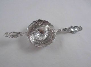 Durgin Watteau Sterling Silver Overcup Tea Strainer Gorgeous Cup Decoration